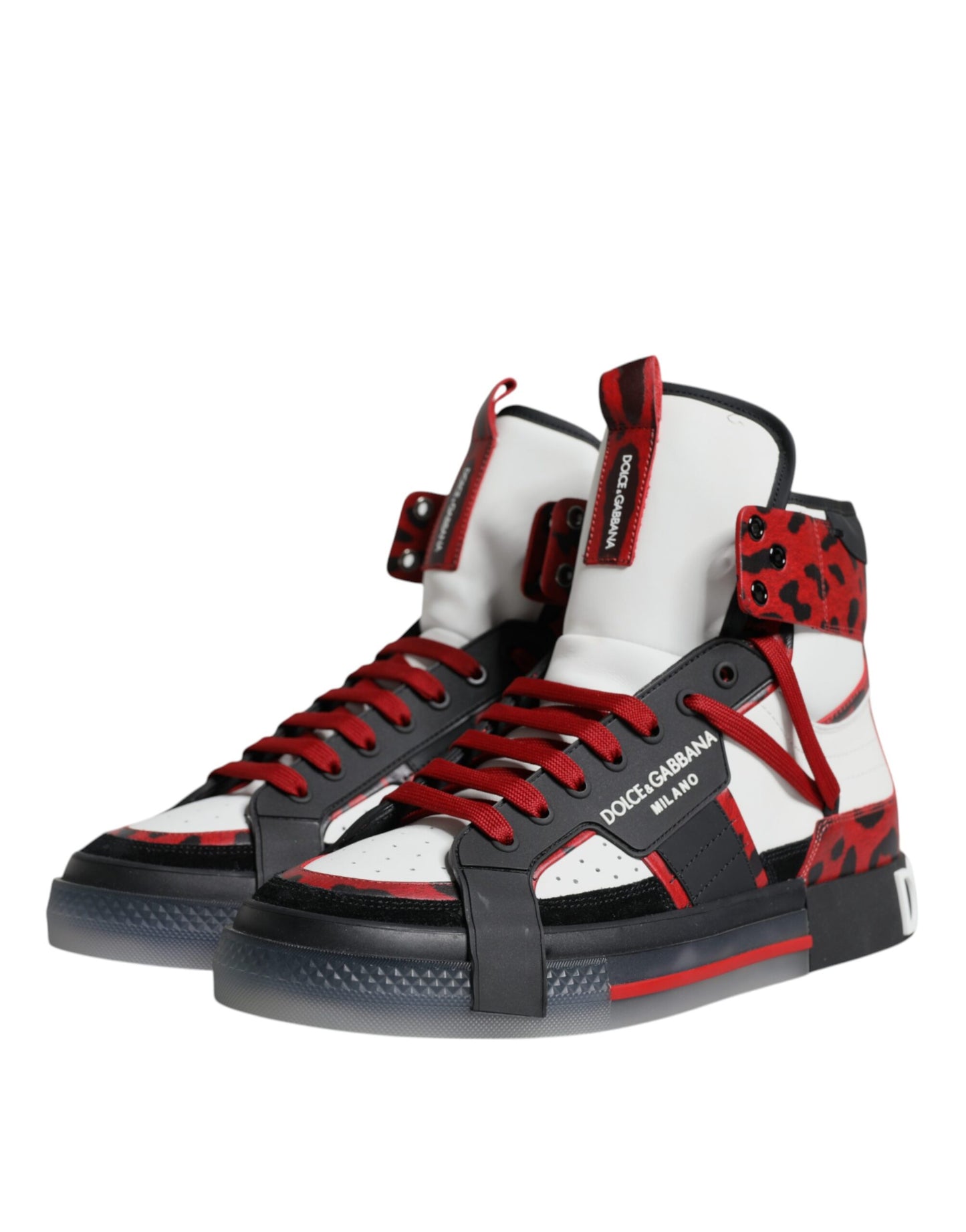 Dolce & Gabbana Multicolor Leather High Top Sneakers Shoes