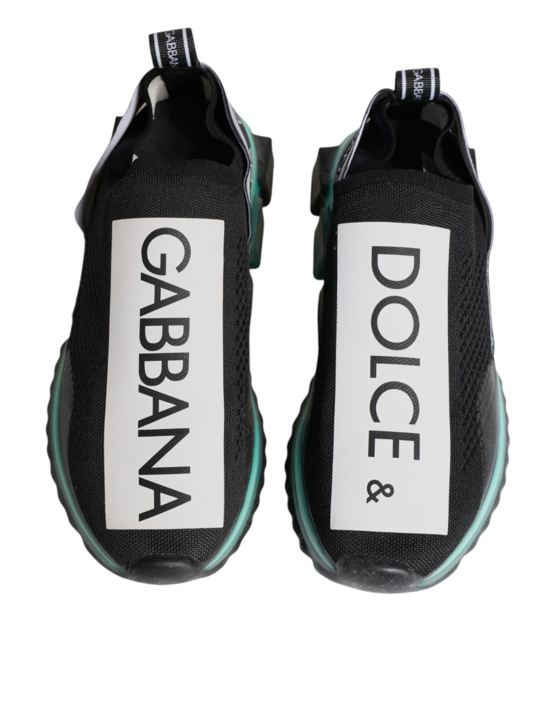 Dolce & Gabbana Black Blue Sorrento Slip On Sneakers Shoes