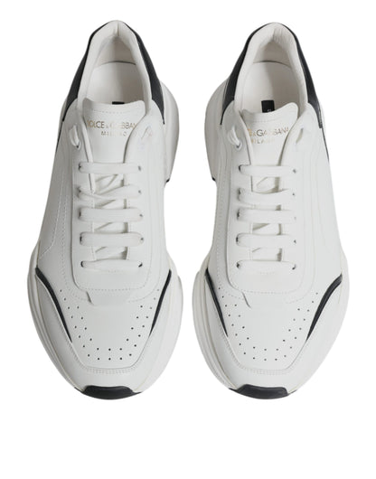 Dolce & Gabbana White Black DAYMASTER Leather Sneakers Shoes