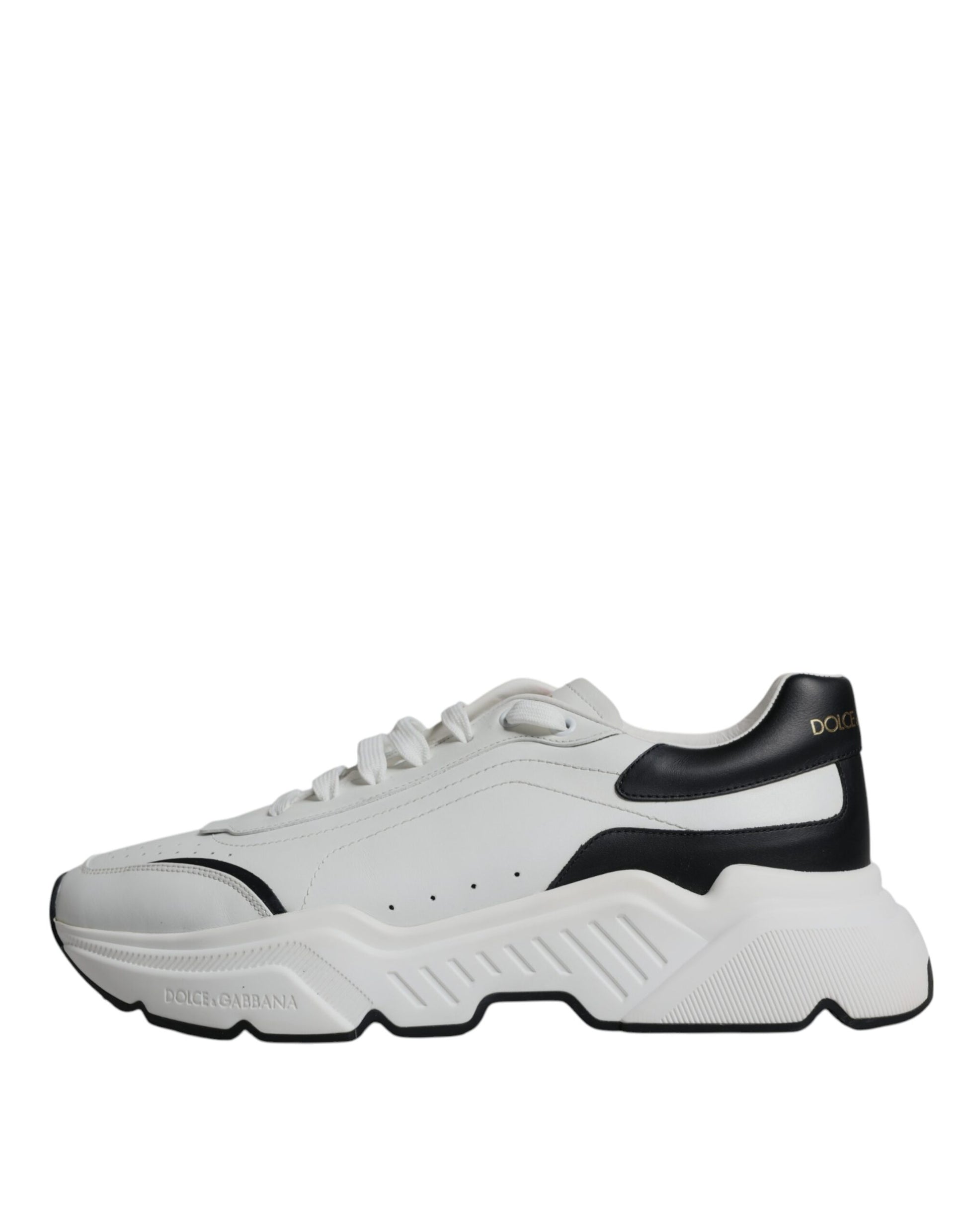 Dolce & Gabbana White Black DAYMASTER Leather Sneakers Shoes