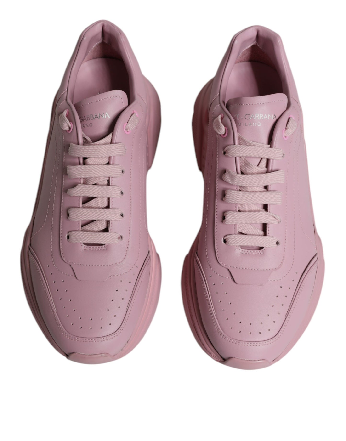 Dolce & Gabbana Pink Leather Daymaster Low Top Sneakers Shoes