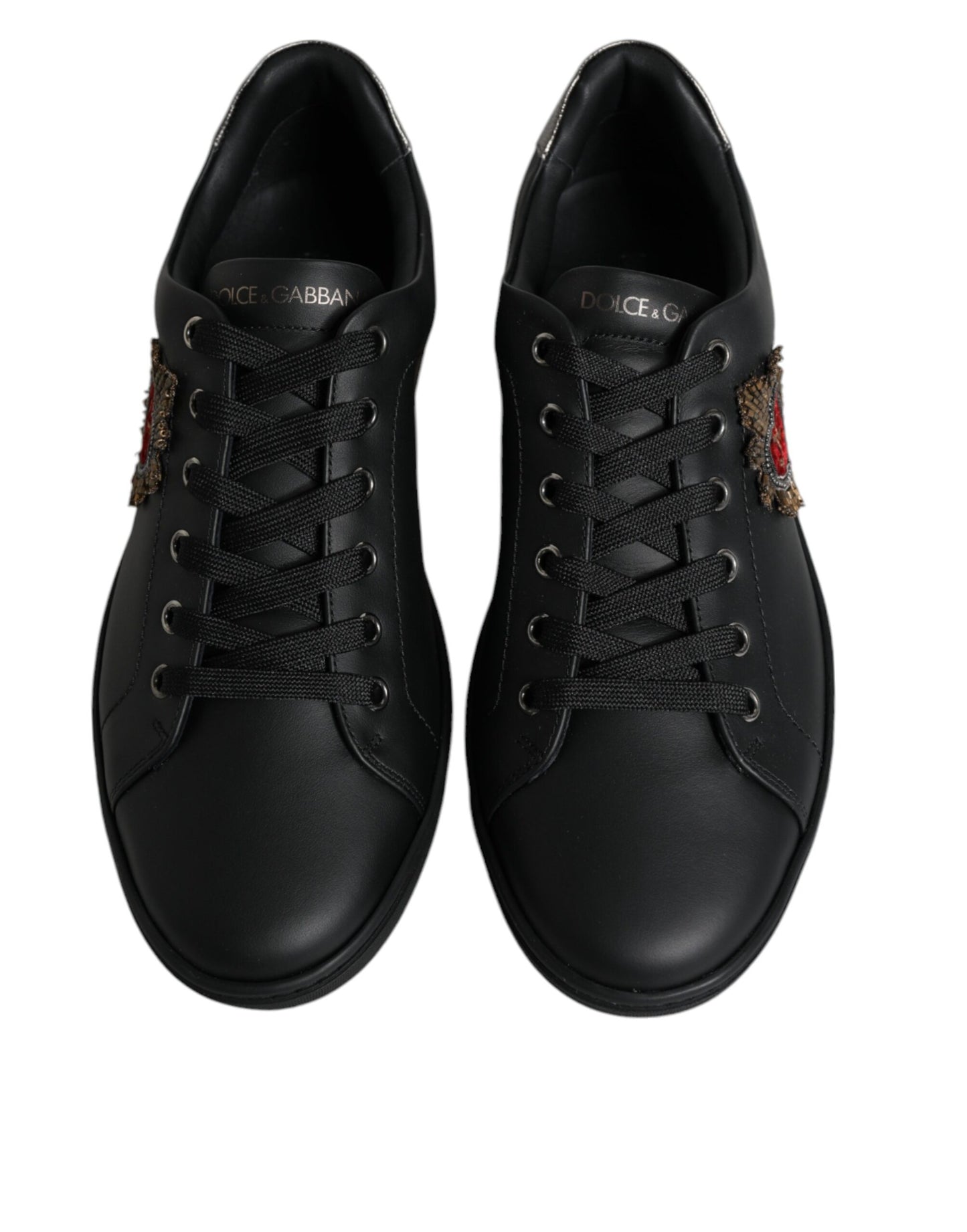 Dolce & Gabbana Black London Sacred Heart Men Sneakers Shoes