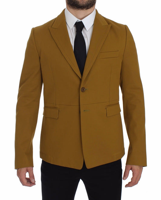 Dolce & Gabbana Elegant Yellow Cotton Blend Casual Blazer Dolce & Gabbana