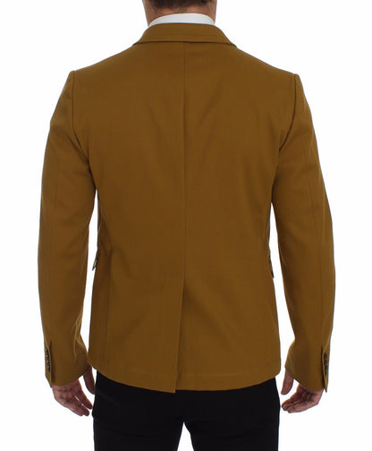 Dolce & Gabbana Elegant Yellow Cotton Blend Casual Blazer Dolce & Gabbana