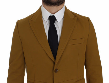 Dolce & Gabbana Elegant Yellow Cotton Blend Casual Blazer Dolce & Gabbana