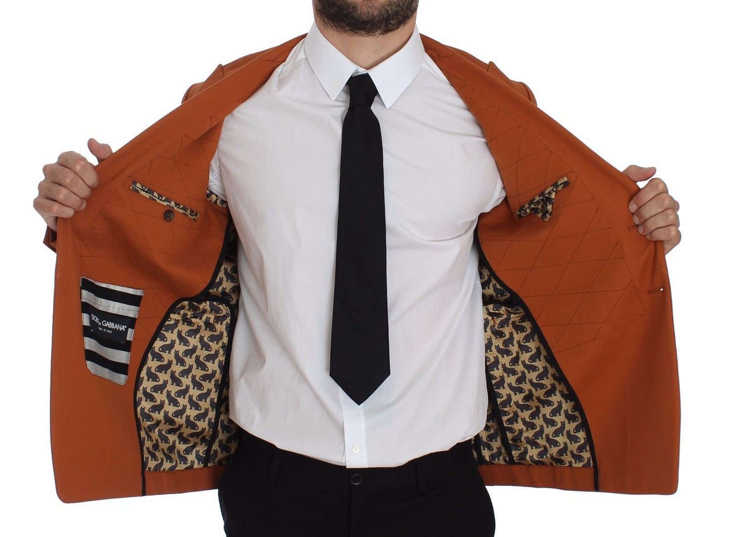 Dolce & Gabbana Elegant Orange Casual Cotton Blend Blazer Dolce & Gabbana