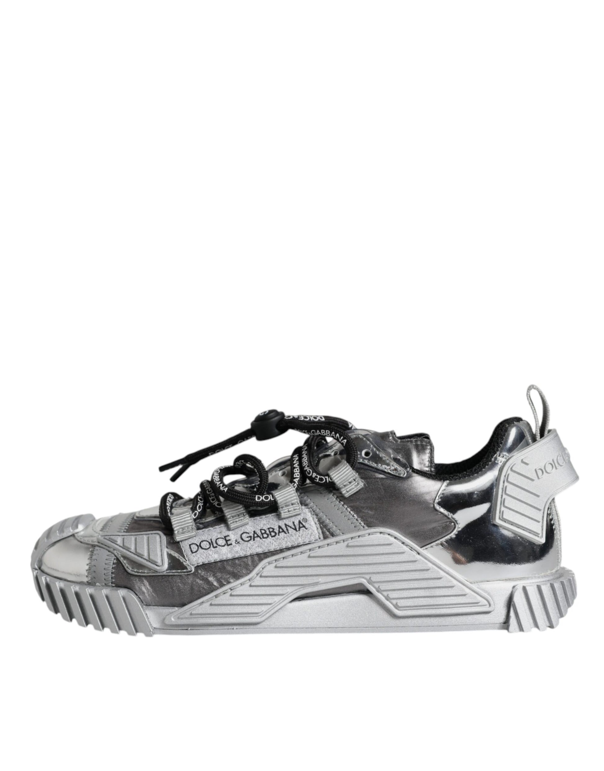 Dolce & Gabbana Silver Polyester NS1 Low Top Sneakers Shoes