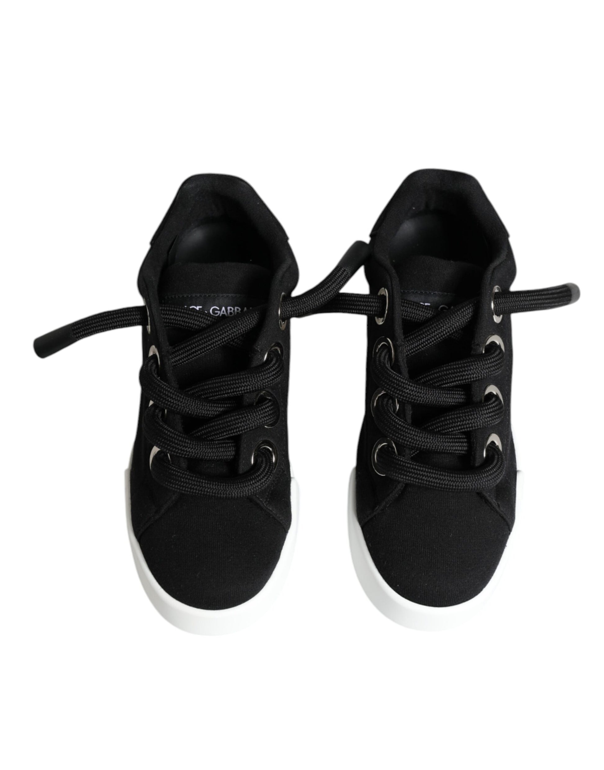 Dolce & Gabbana Black Portofino Low Top Sneakers Shoes