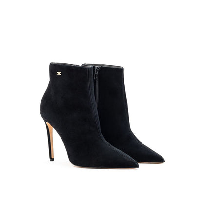 Elisabetta Franchi Black Leather Scamociata Boot