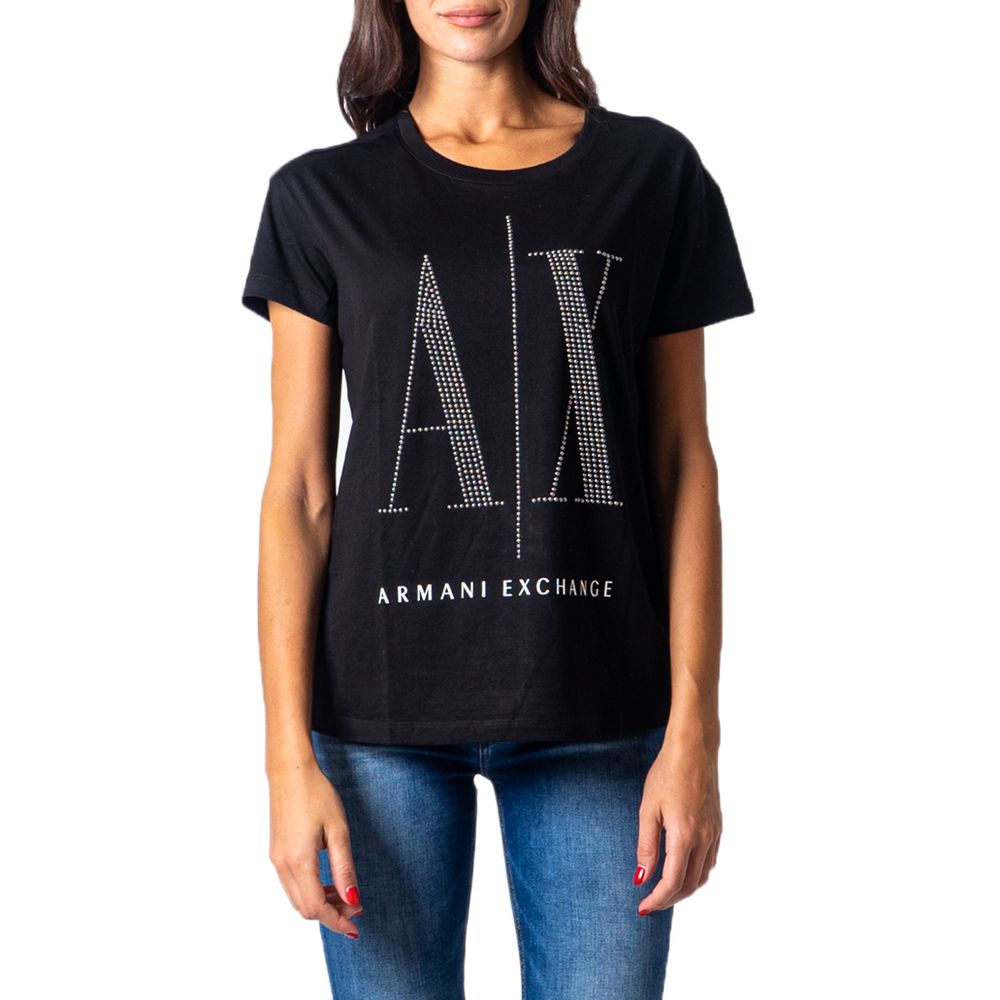 Armani Exchange Black Cotton Tops & T-Shirt