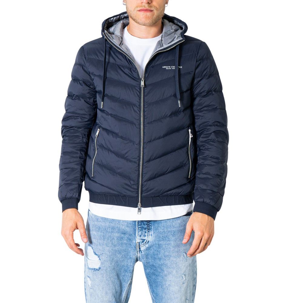 Armani Exchange Blue Polyester Jacket