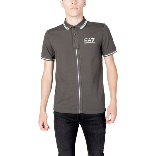 EA7 Emporio Armani Gray Cotton Polo Shirt