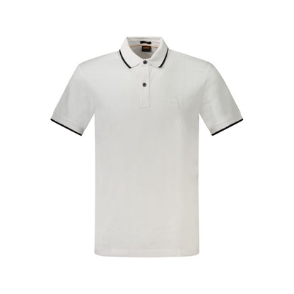 Hugo Boss White Cotton Polo Shirt