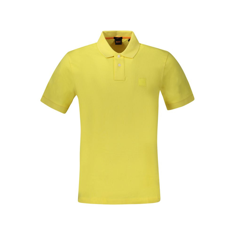 Hugo Boss Yellow Cotton Polo Shirt