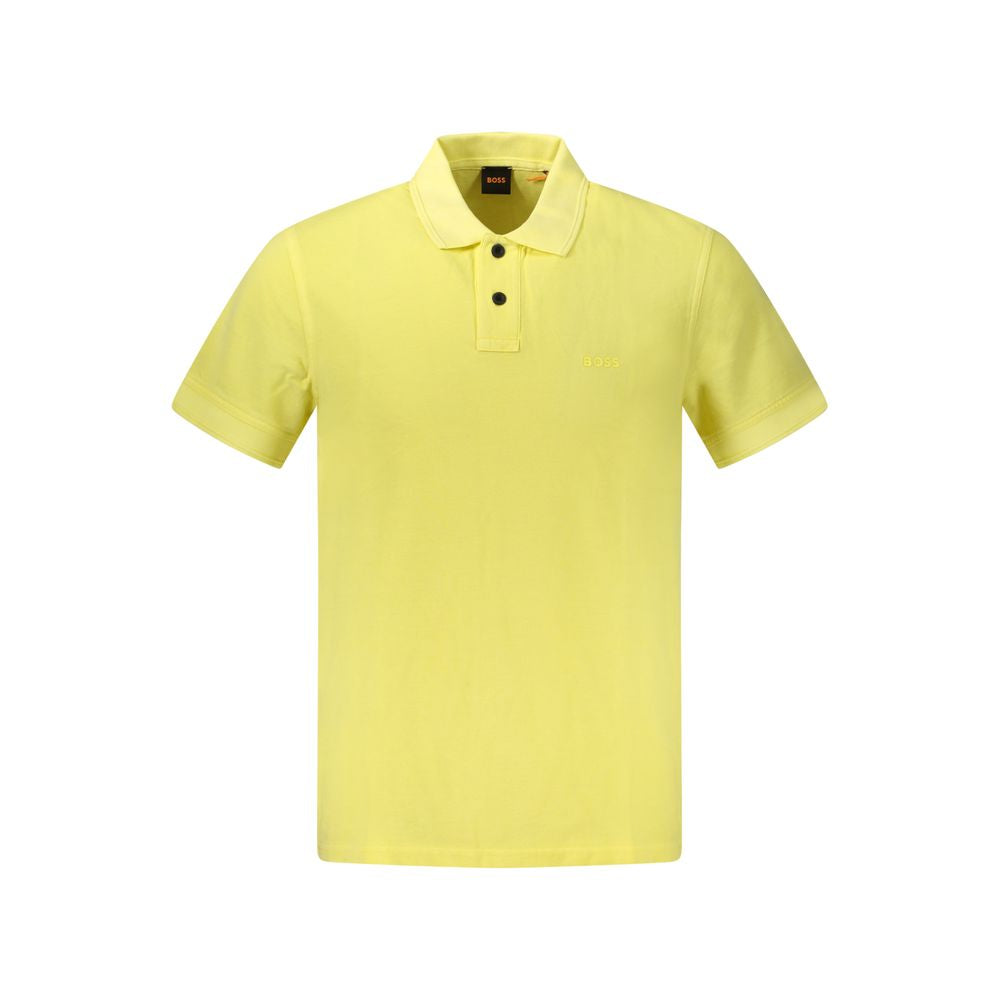 Hugo Boss Yellow Cotton Polo Shirt