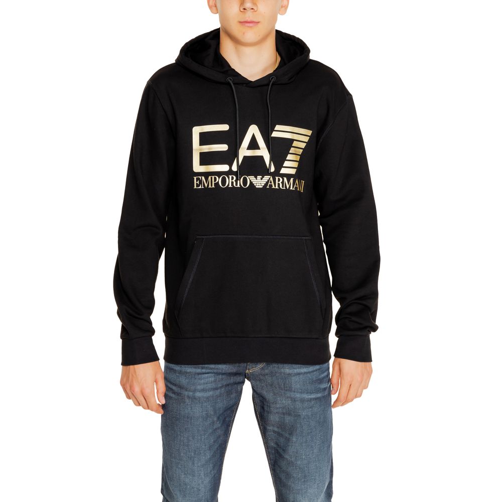 EA7 Emporio Armani Black Cotton Sweater