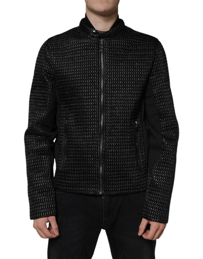 Dolce & Gabbana Black Cotton Full Zip Men Bomber Jacket