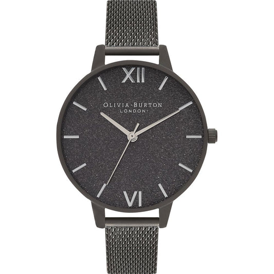 Olivia Burton Black Steel Watch