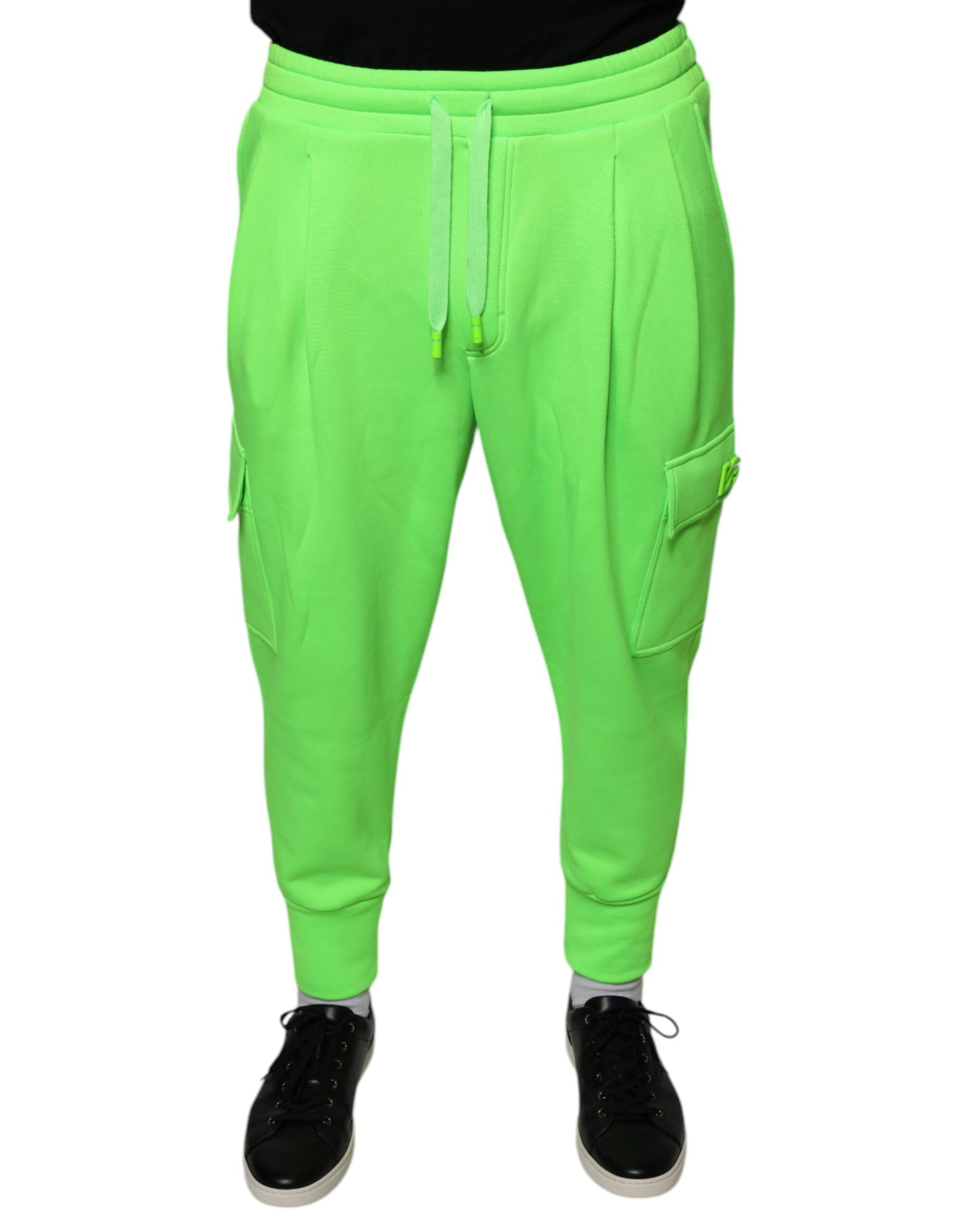 Dolce & Gabbana Neon Green Polyester Cargo Jogger Sweatpants Pants