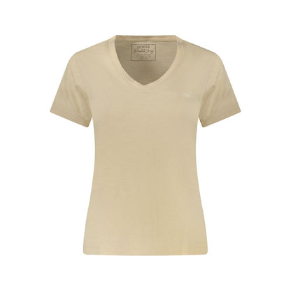 Guess Jeans Beige Cotton Tops & T-Shirt