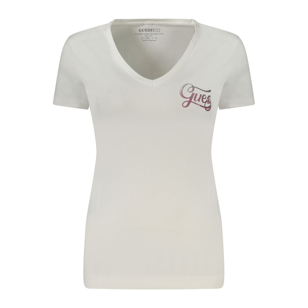 Guess Jeans White Cotton Tops & T-Shirt