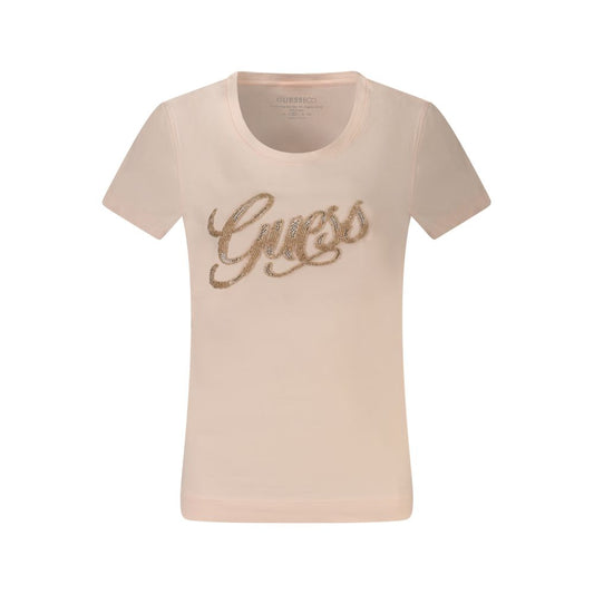 Guess Jeans Pink Cotton Tops & T-Shirt