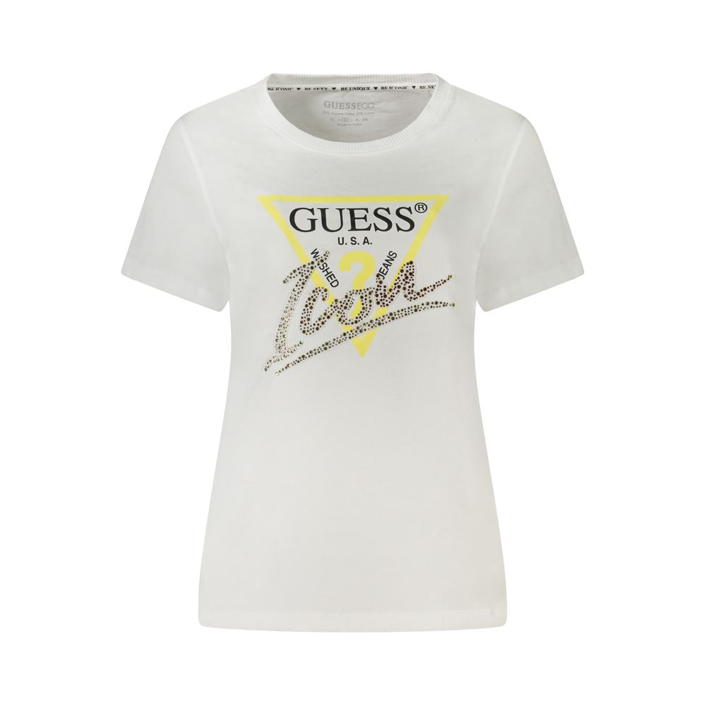 Guess Jeans White Cotton Tops & T-Shirt