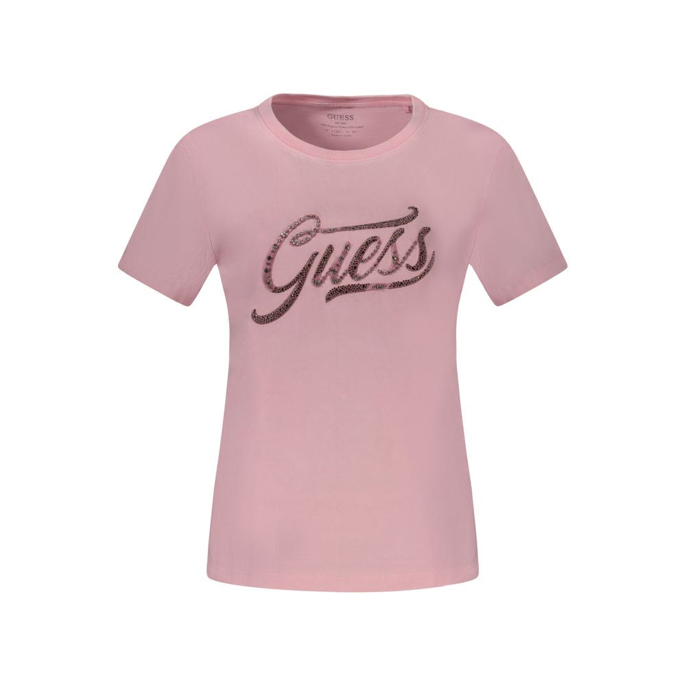 Guess Jeans Pink Cotton Tops & T-Shirt