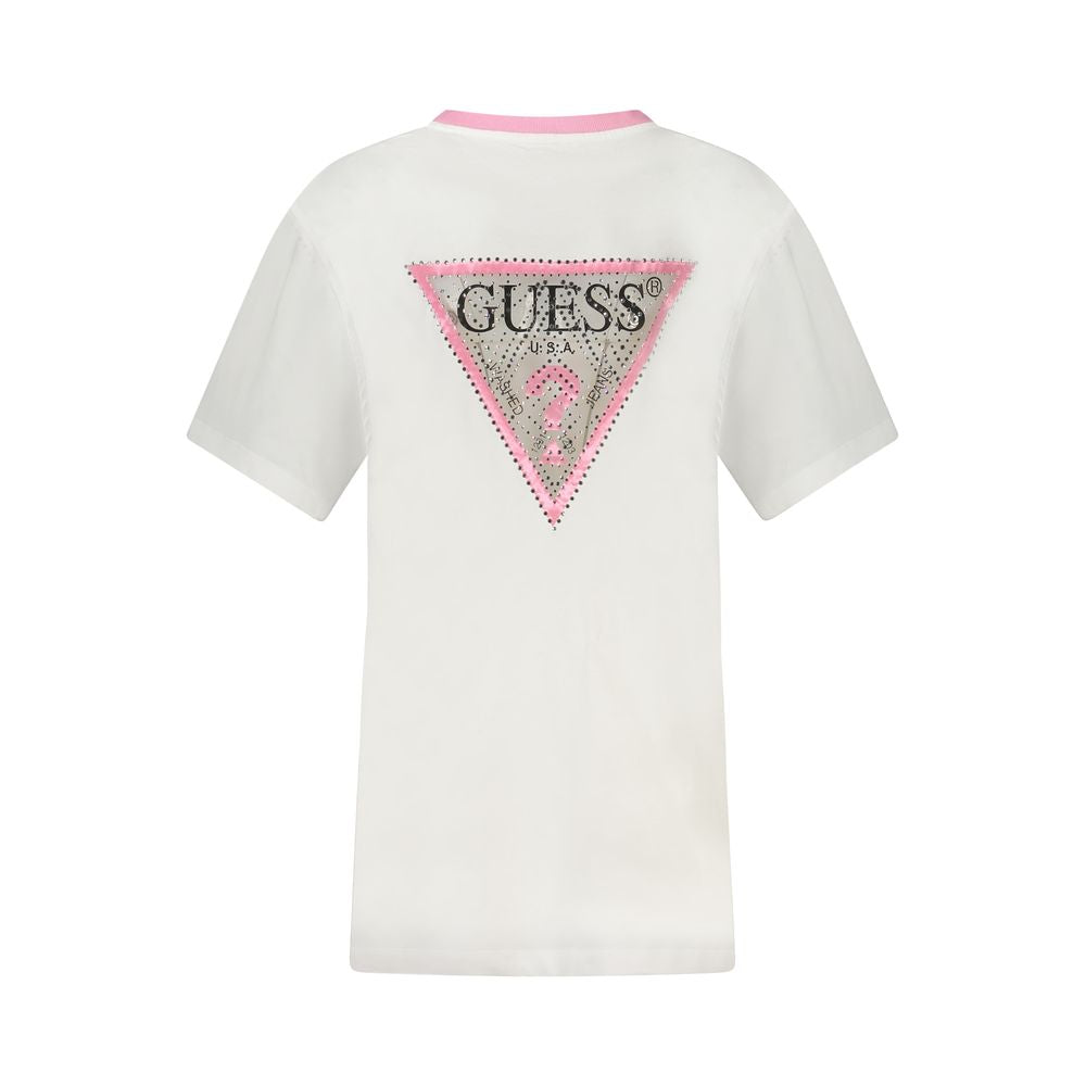 Guess Jeans White Cotton Tops & T-Shirt