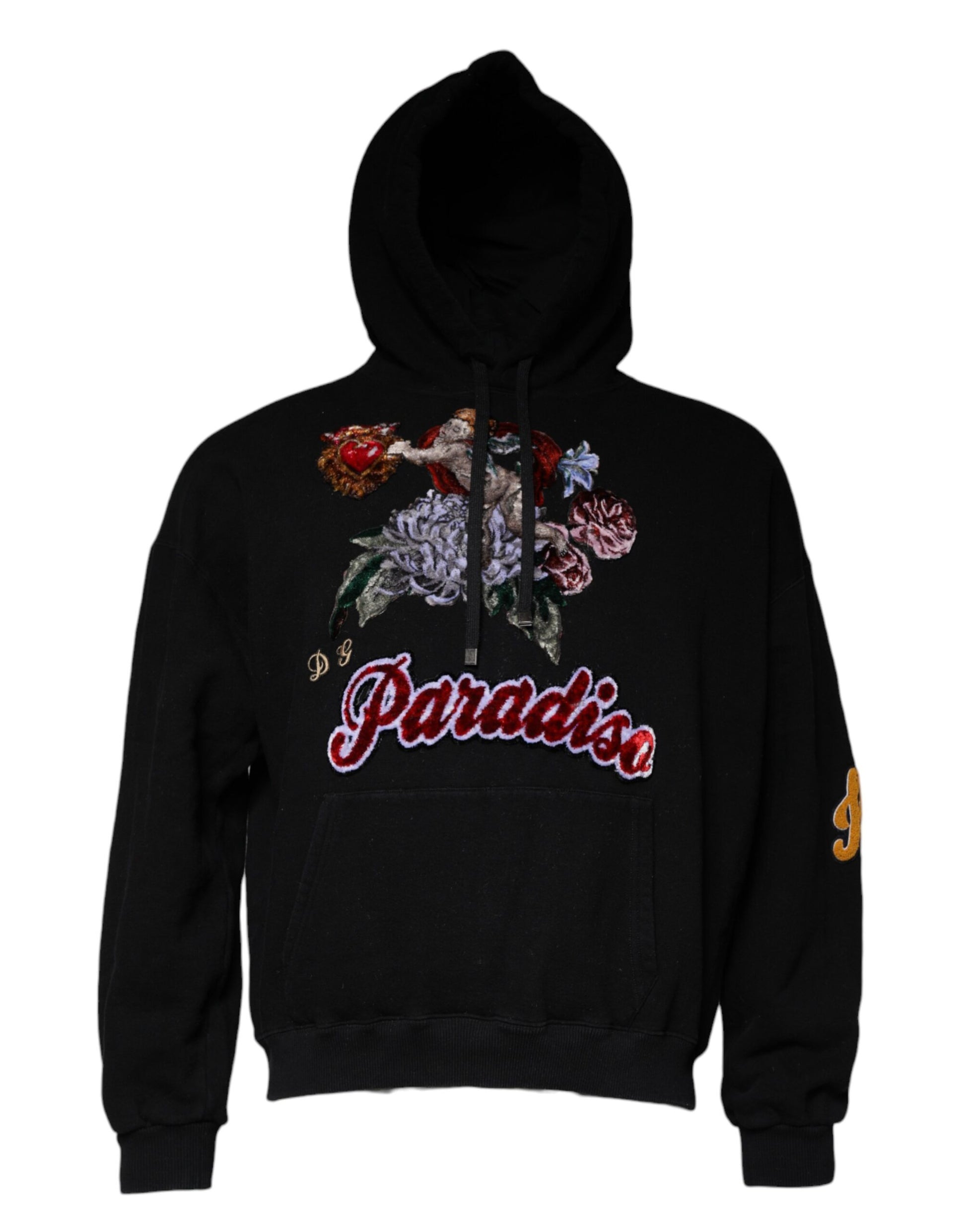 Dolce & Gabbana Black Paradiso Hooded Men Sweatshirt Sweater