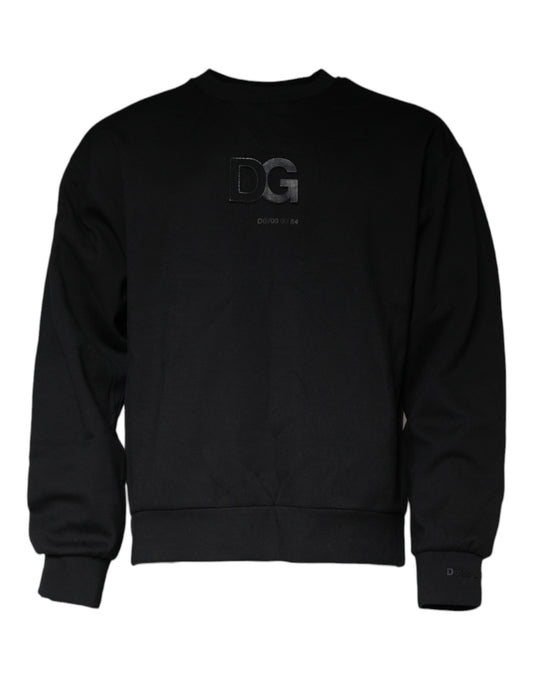 Dolce & Gabbana Black DG Logo Cotton Men Sweatshirt Sweater