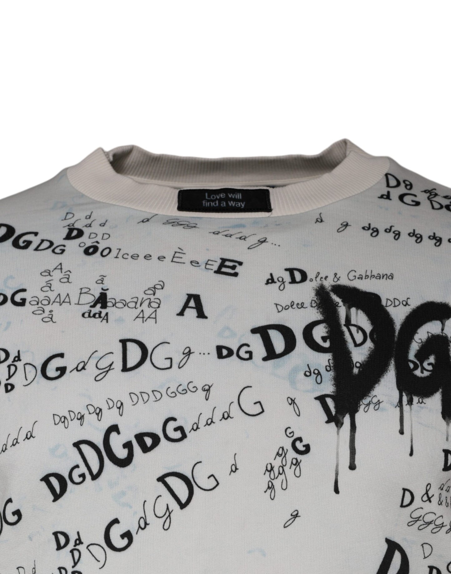 Dolce & Gabbana White DG Logo Cotton Men Sweatshirt Sweater