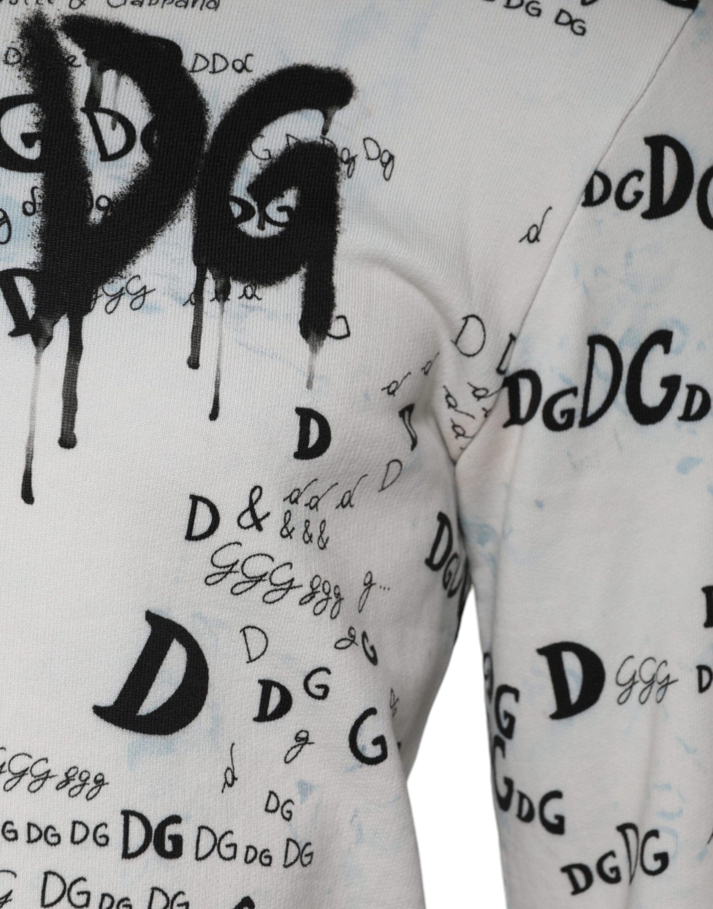 Dolce & Gabbana White DG Logo Cotton Men Sweatshirt Sweater