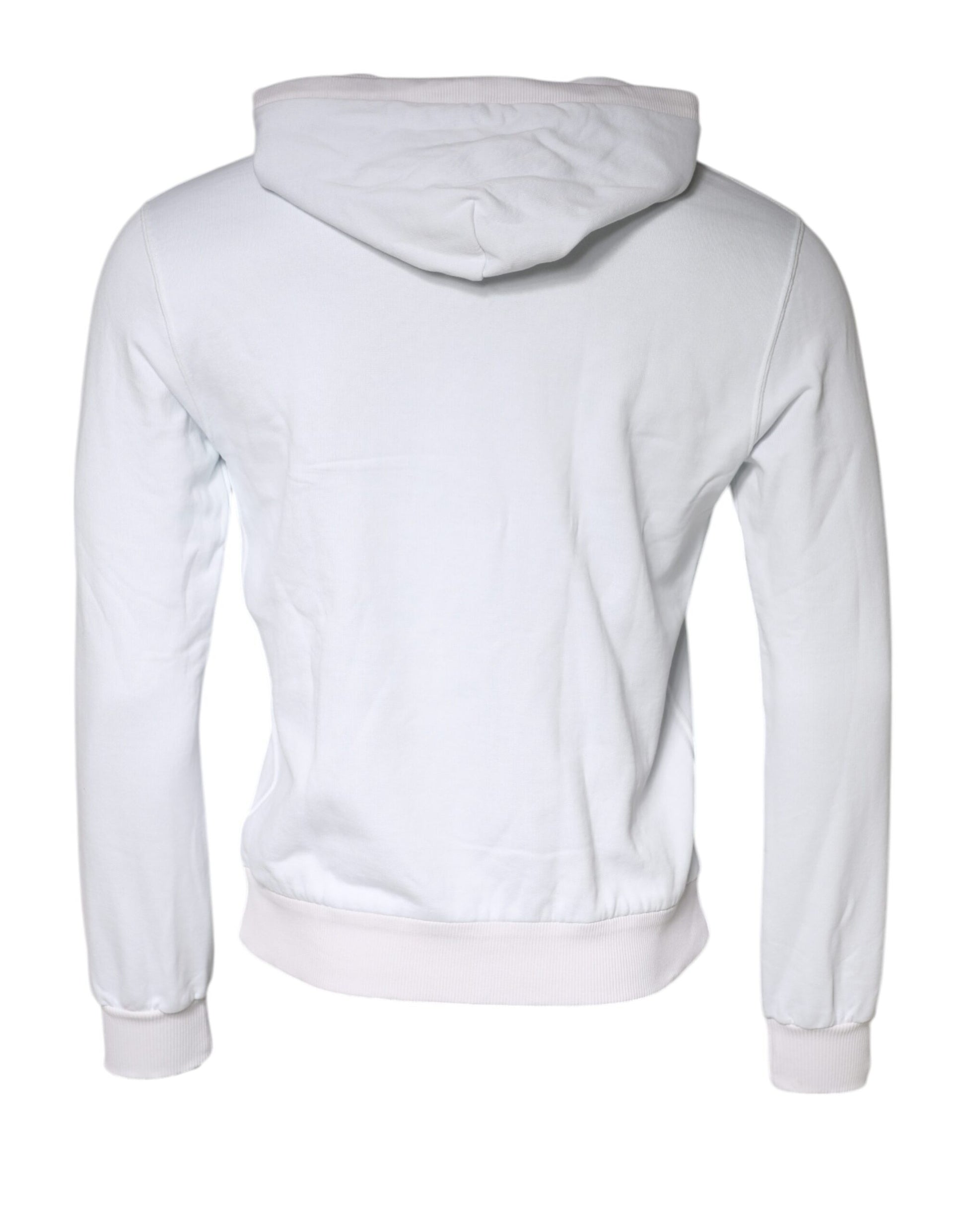 Dolce & Gabbana White Caesar Cotton Hooded Pullover Sweater