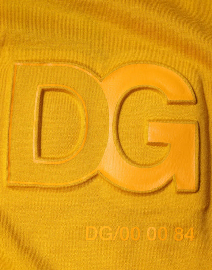 Dolce & Gabbana Mustard Embossed Logo Crew Neck T-shirt