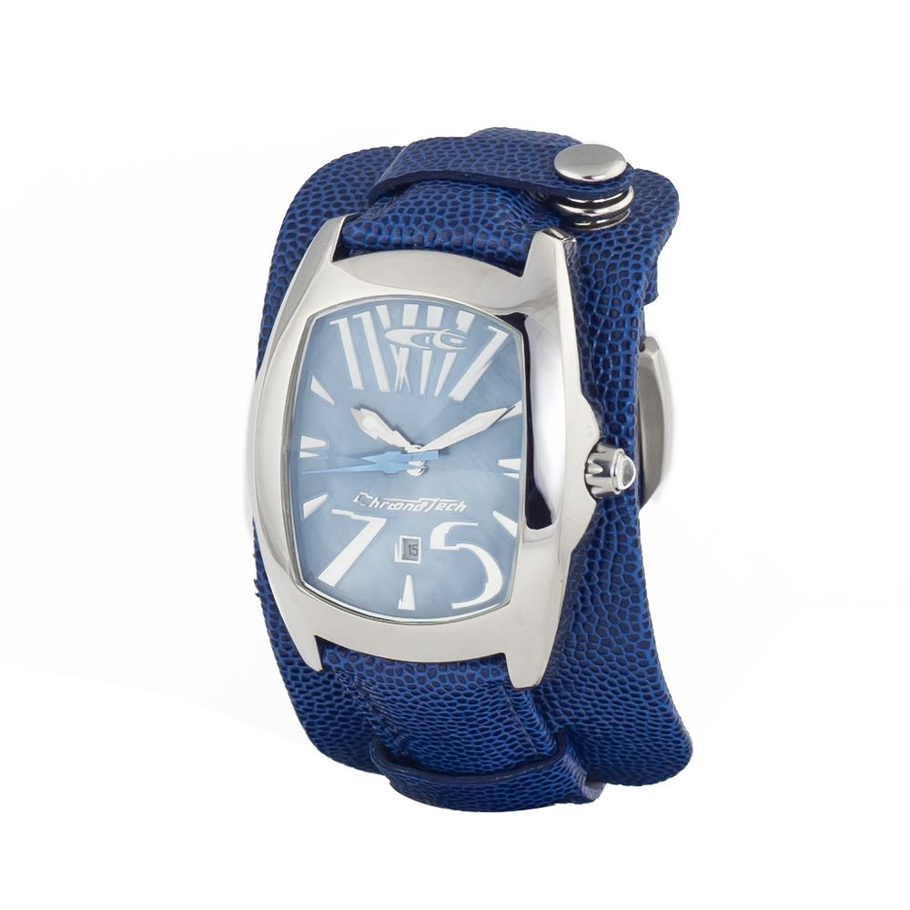 Chronotech Blue Leather Watch