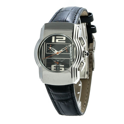 Chronotech Black Leather Watch