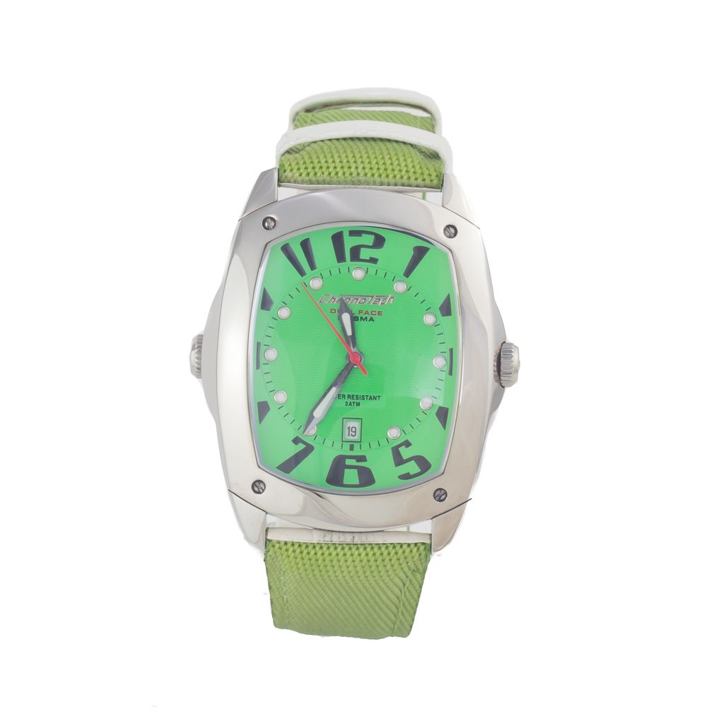 Chronotech Green Leather Watch