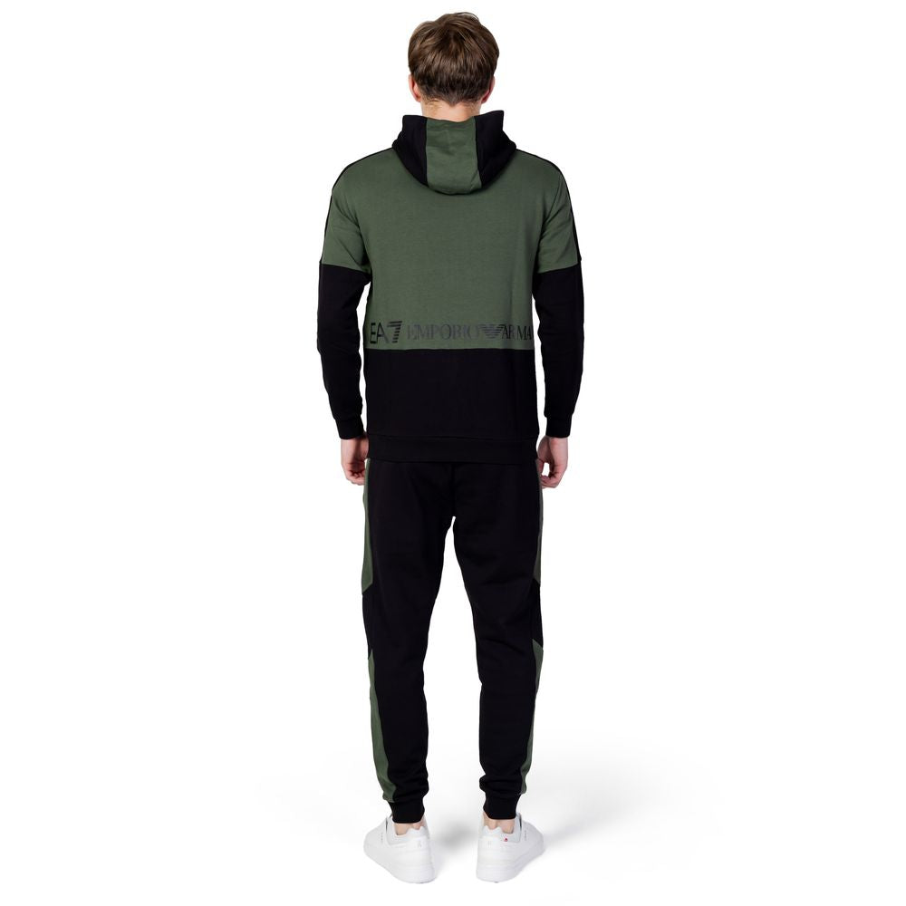 EA7 Emporio Armani Green Cotton Sweatsuit