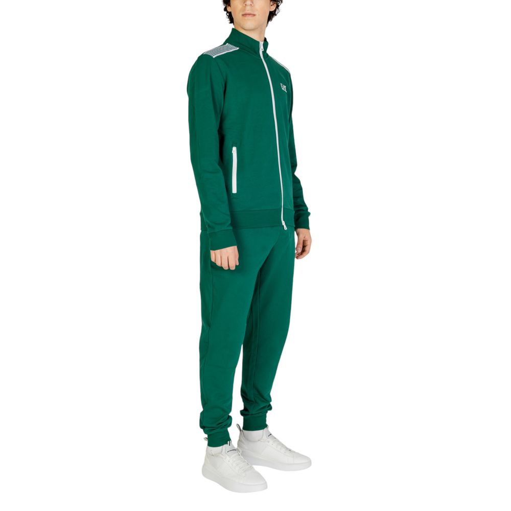 EA7 Emporio Armani Green Cotton Sweatsuit