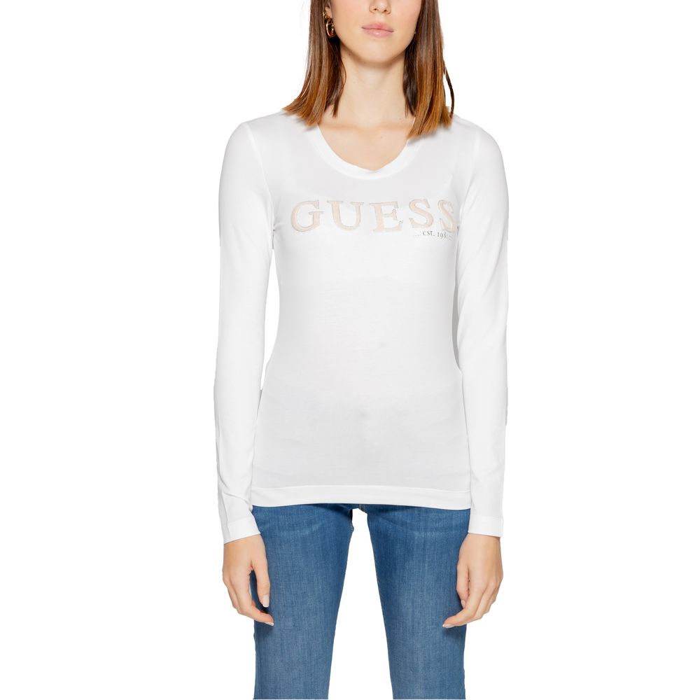 Guess White Cotton Tops & T-Shirt