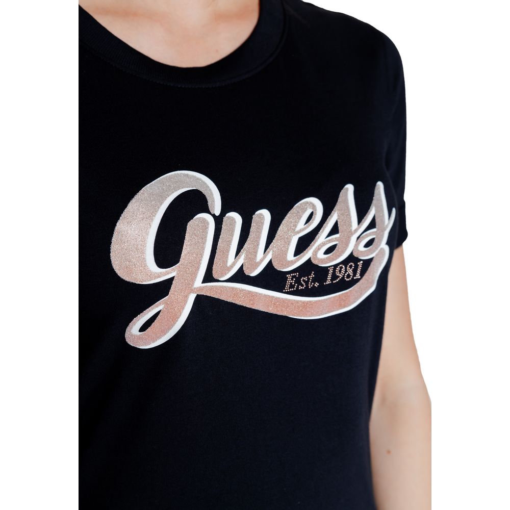 Guess Black Cotton Tops & T-Shirt