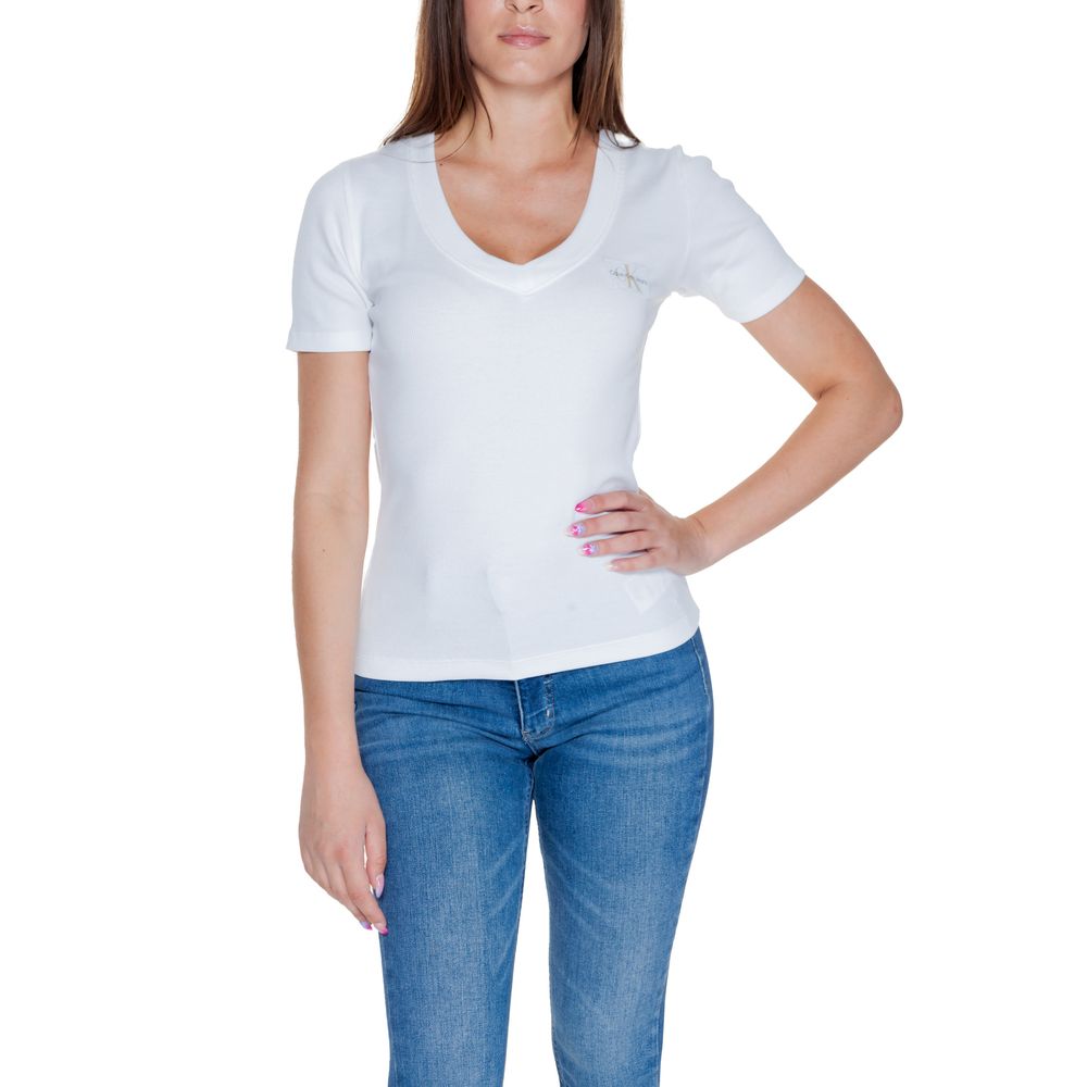 Calvin Klein Jeans White Cotton Rigenerato Tops & T-Shirt