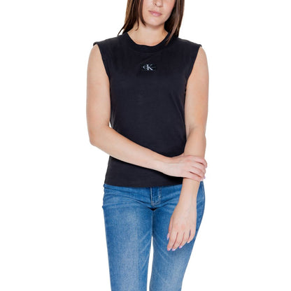 Calvin Klein Jeans Black Cotton Tops & T-Shirt