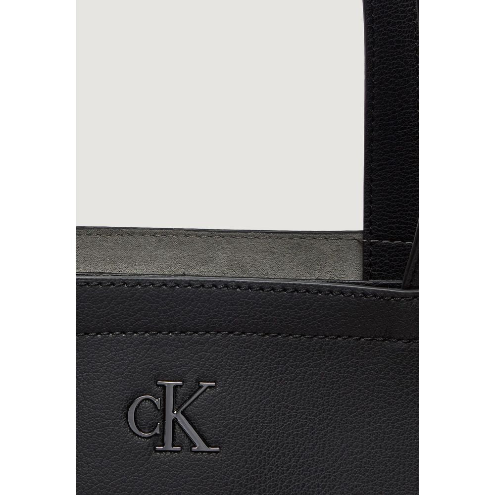 Calvin Klein Jeans Black Synthetic Leather Handbag