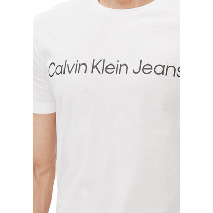 Calvin Klein Jeans White Cotton T-Shirt