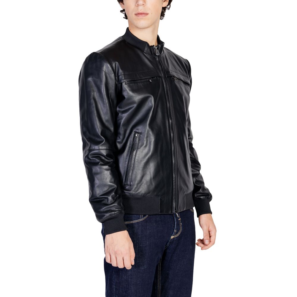 Peuterey Black Leather Jacket