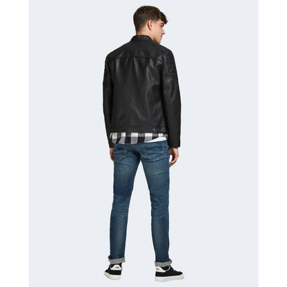 Jack Jones Black Synthetic Leather Jacket