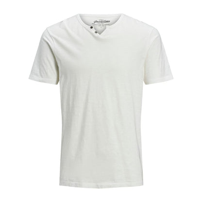 Jack Jones Cream Flamed Cotton T-Shirt