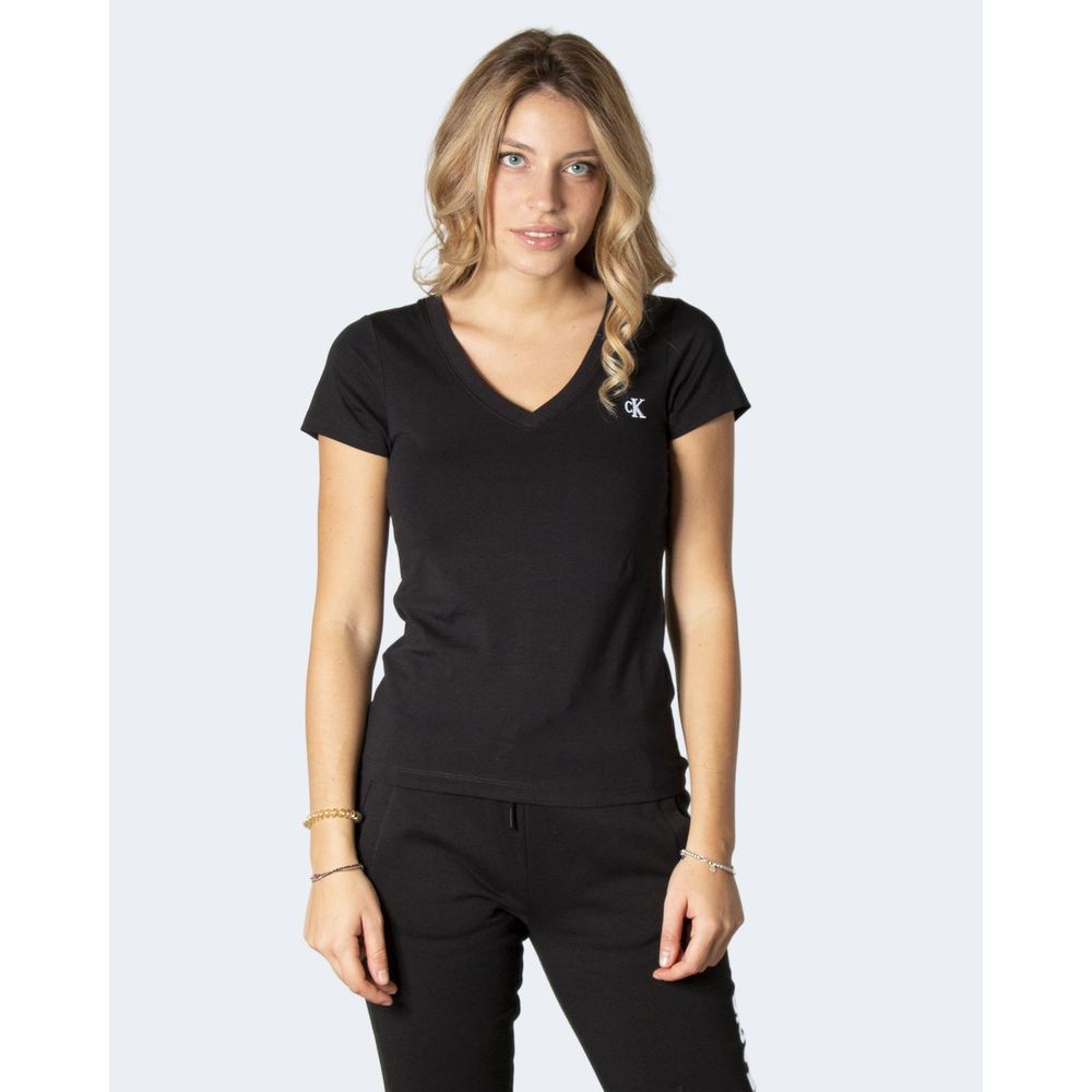 Calvin Klein Jeans Black Cotton Tops & T-Shirt